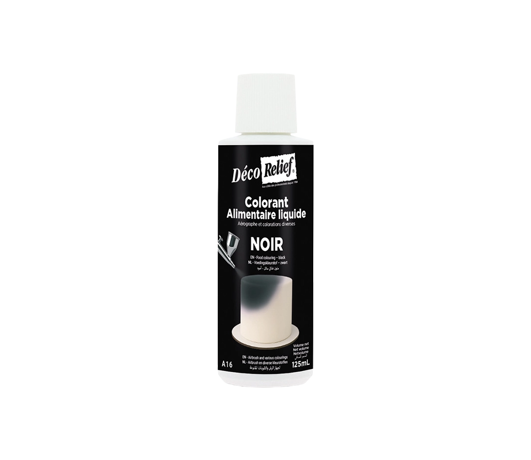 Colorant liquide noir base eau | Déco Relief - 125 ml