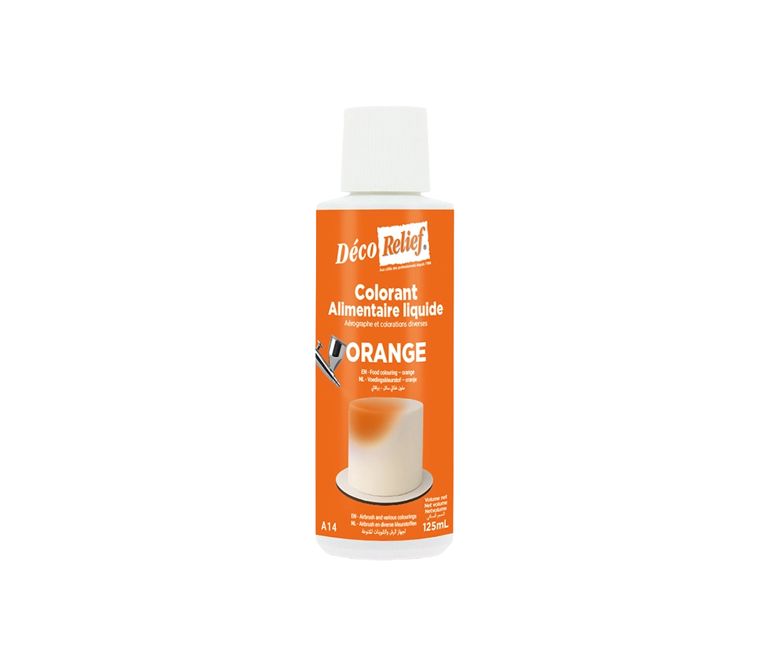 Colorant liquide base eau orange | Déco Relief - 125 ml