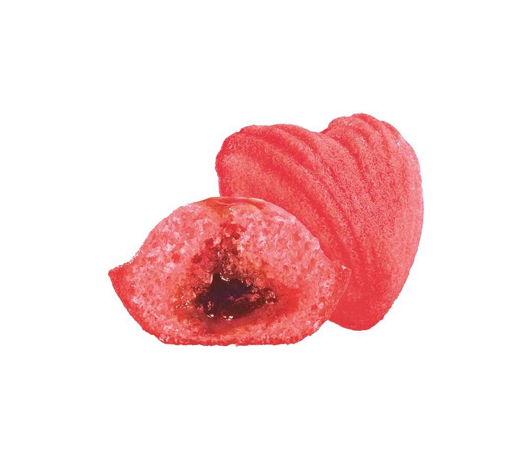 Madeleines cœur framboise fourrée framboise 51 g | Saint Michel Professionnel - X 72