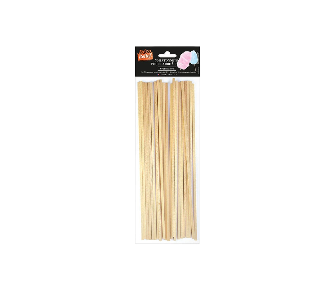 Bâtonnets barbe à papa x 50 | Déco Relief - 28 cm