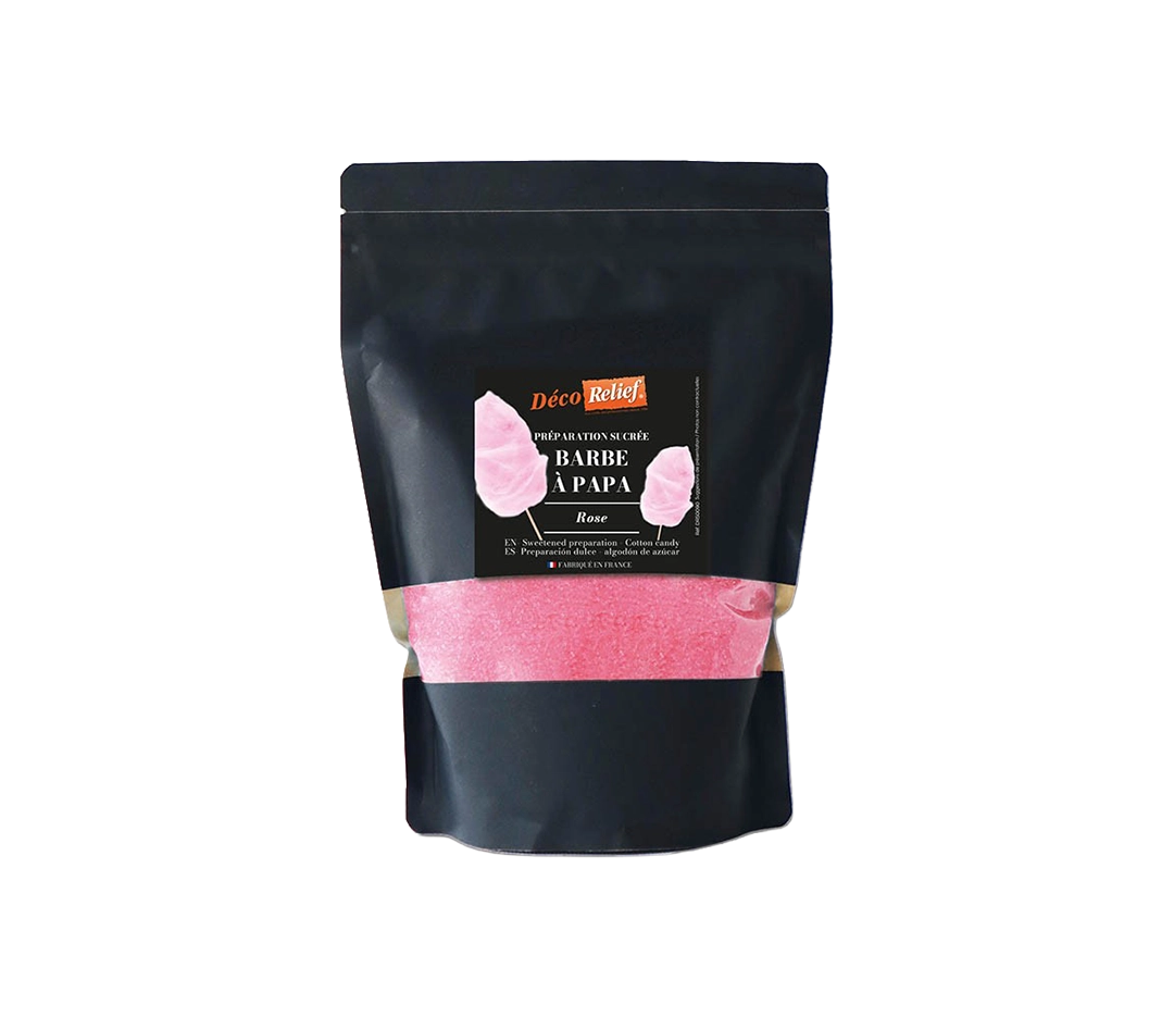 Préparation sucrée rose barbe à papa | Déco Relief - 1 kg