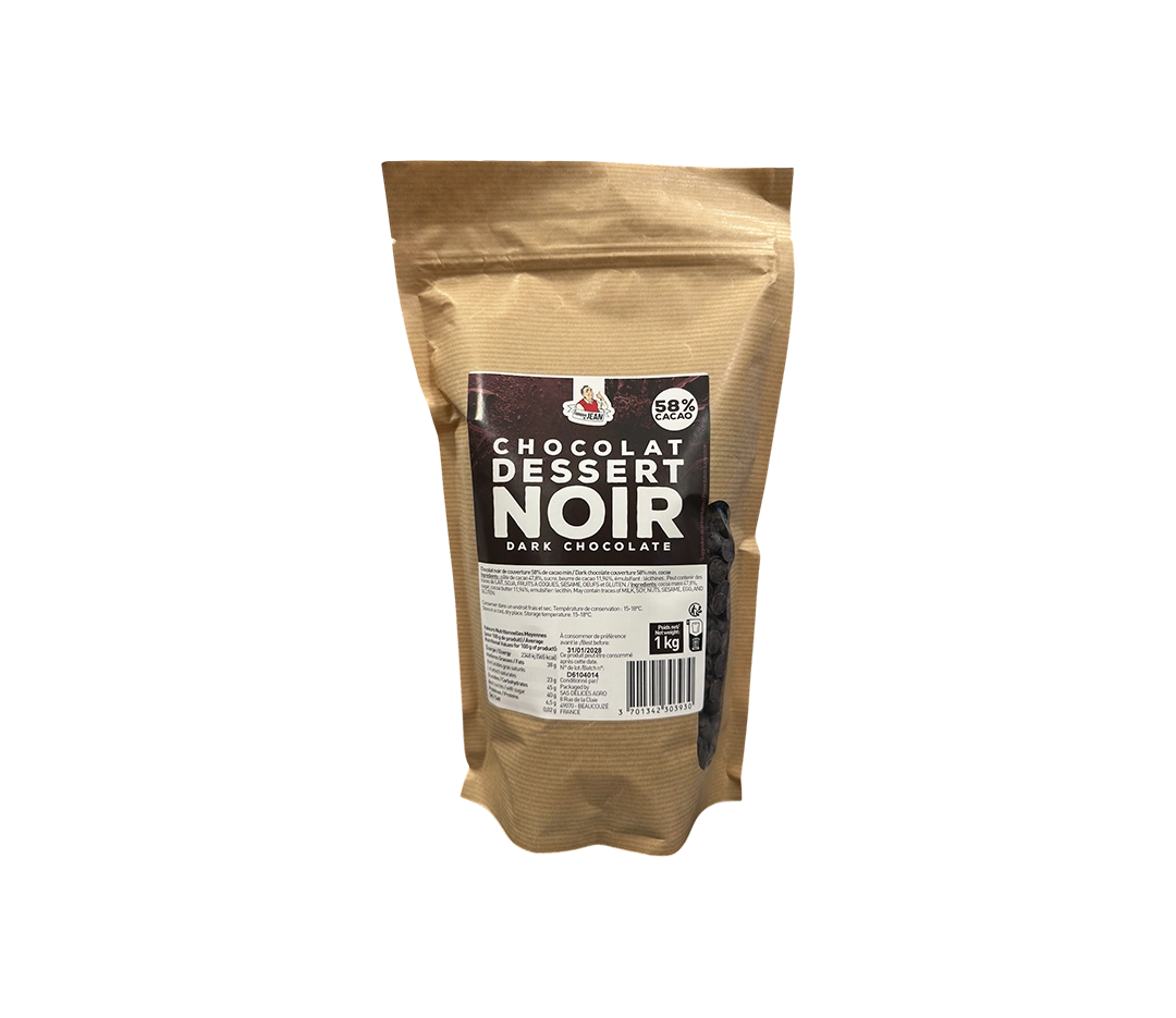 Couverture dessert noir 58% | Fabrique de Jean - 1 kg