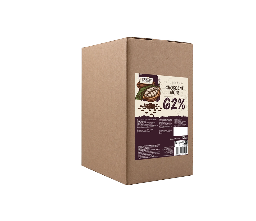 Couverture chocolat noir 62% | Schokinag - 10 kg