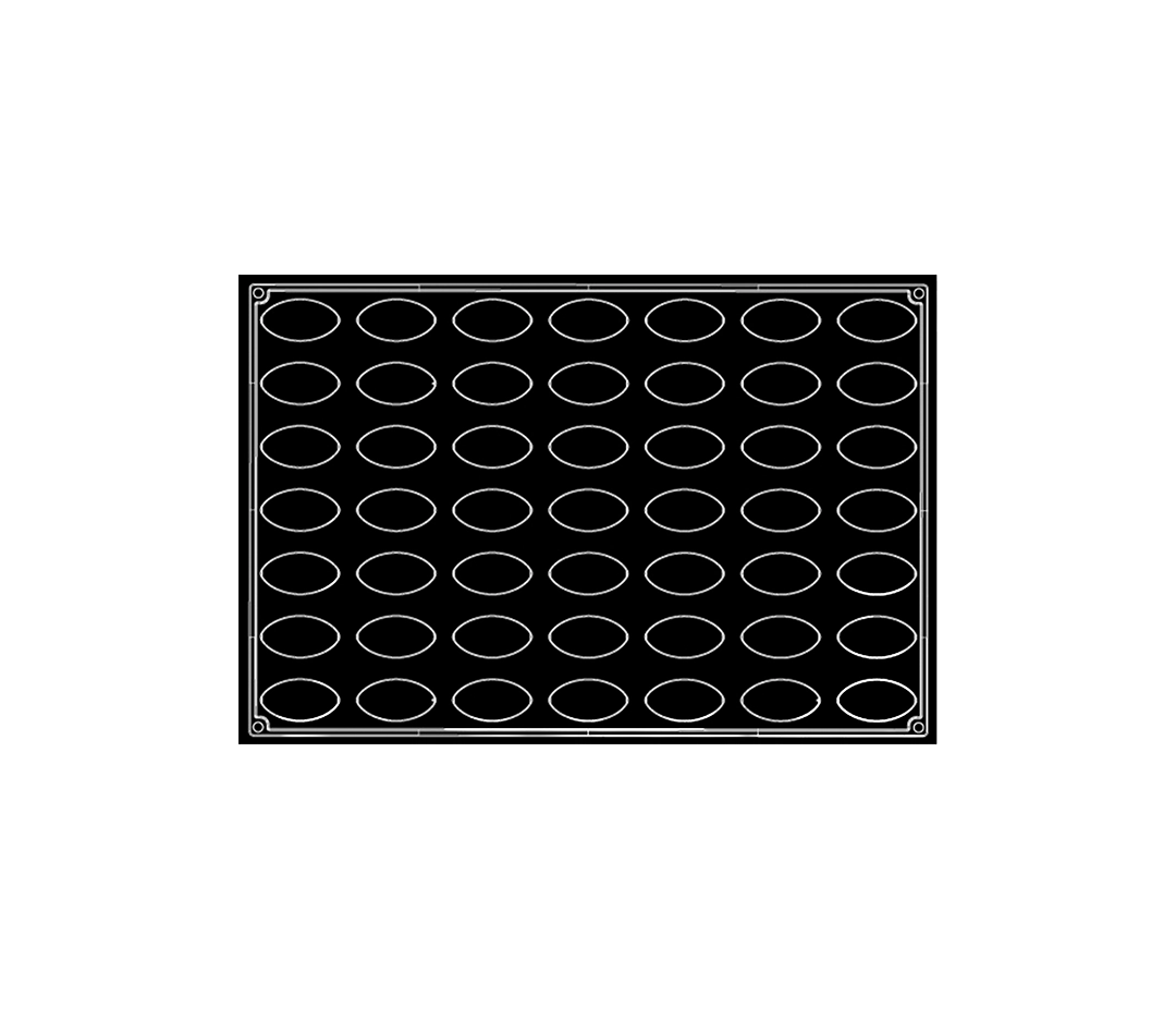 Moule silicone 49 quenelles pointues | Mallard Ferrière - 60 x 40 cm