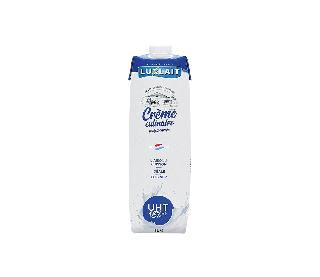 Crème culinaire professionnelle UHT 18% | Luxlait - 1L