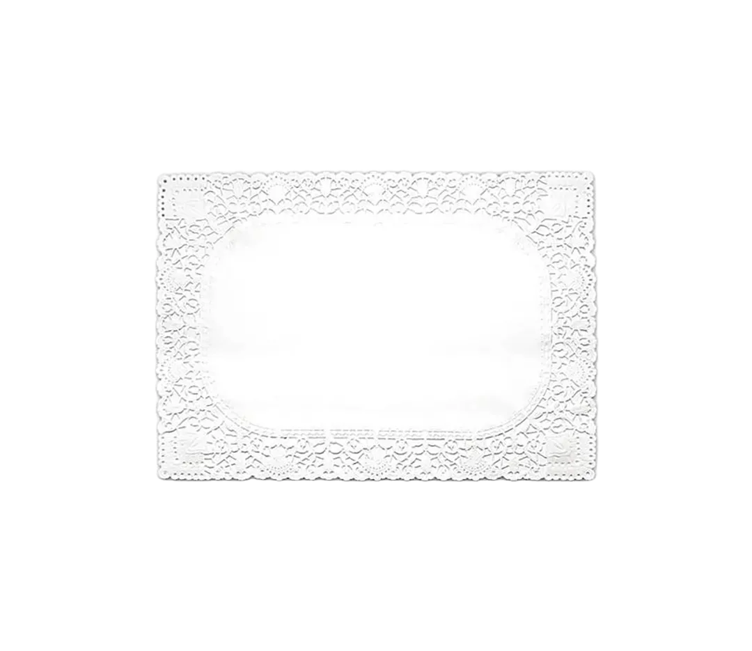 Dentelle rectangle blanc. - x250