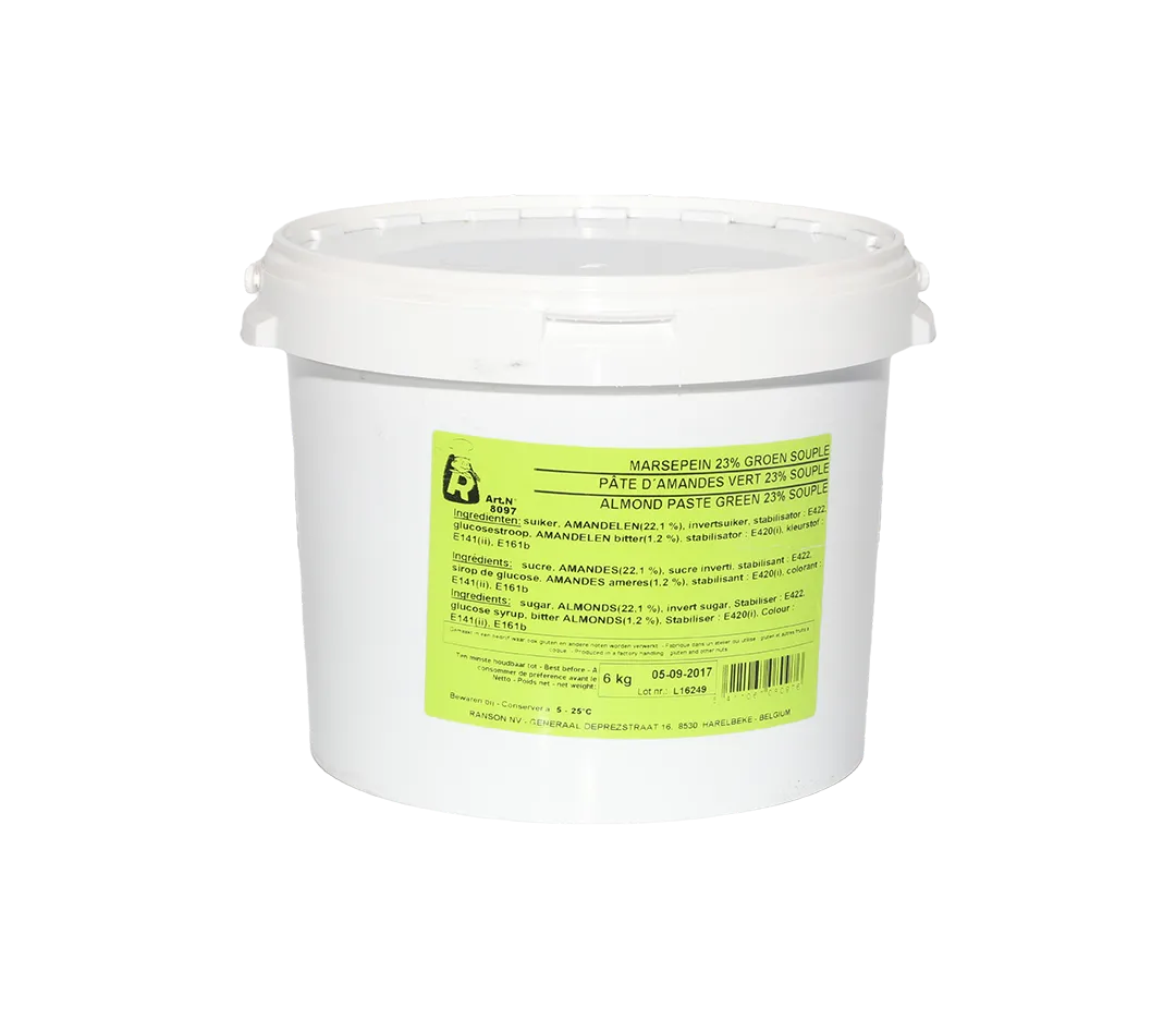 Pâte d'amande verte 23% - 6kg