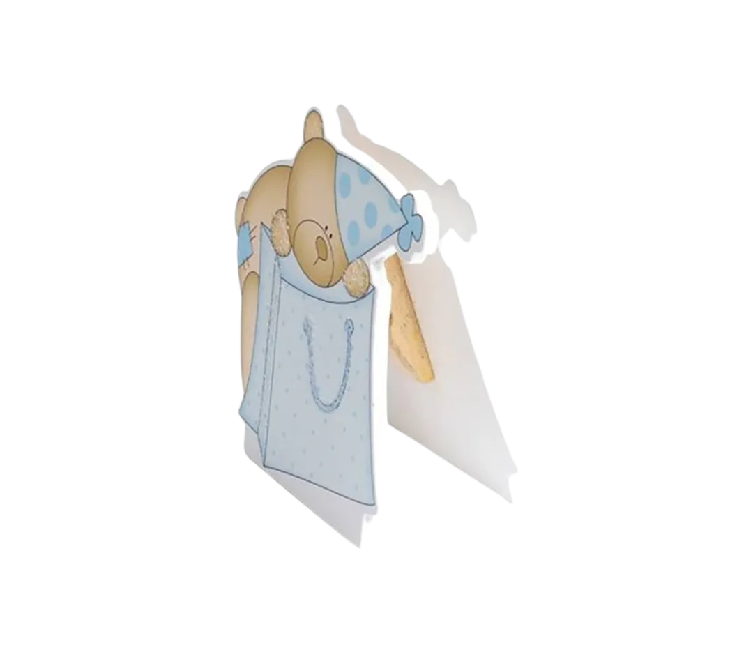 Porte carte ourson bleu