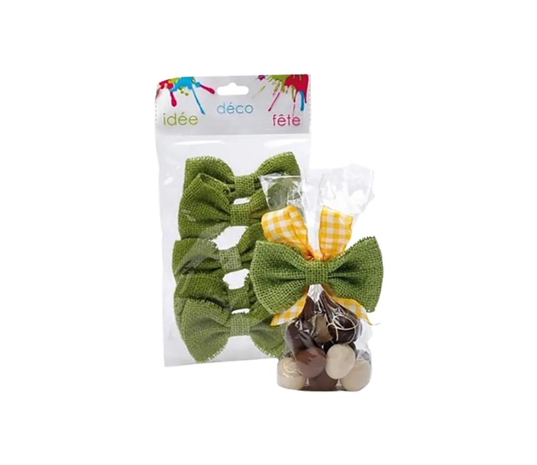 Noeud en jute vert - x6