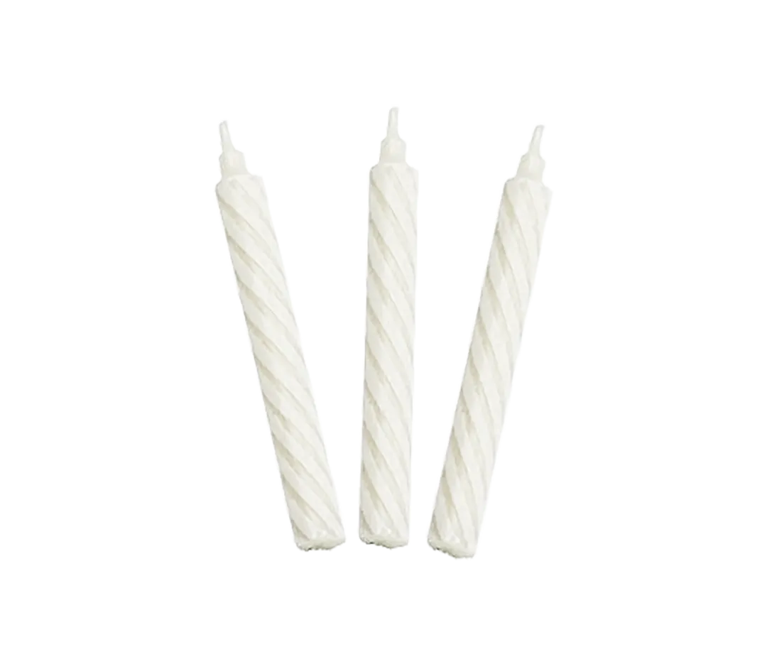 Bougies 1an bicolores blanches