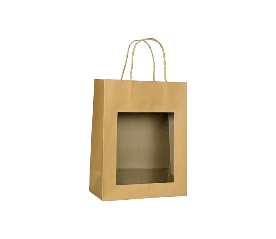SAC CABAS KRAFT+FENETRE 22X10X28 PAQ 12