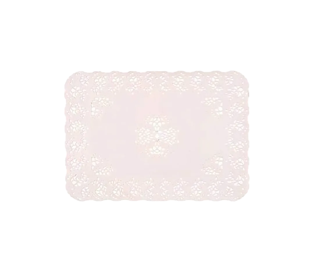Dentelle rectangle blanc. - x250