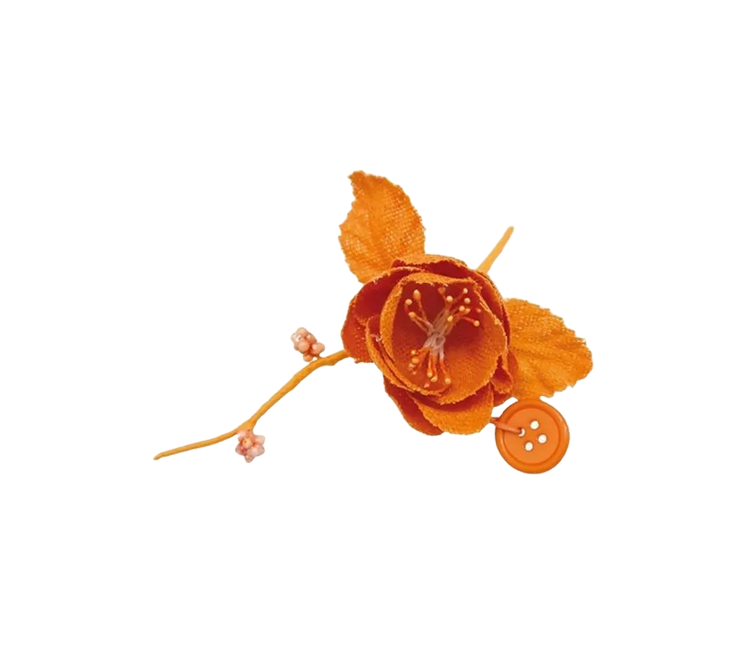 Piquet pivoine orange