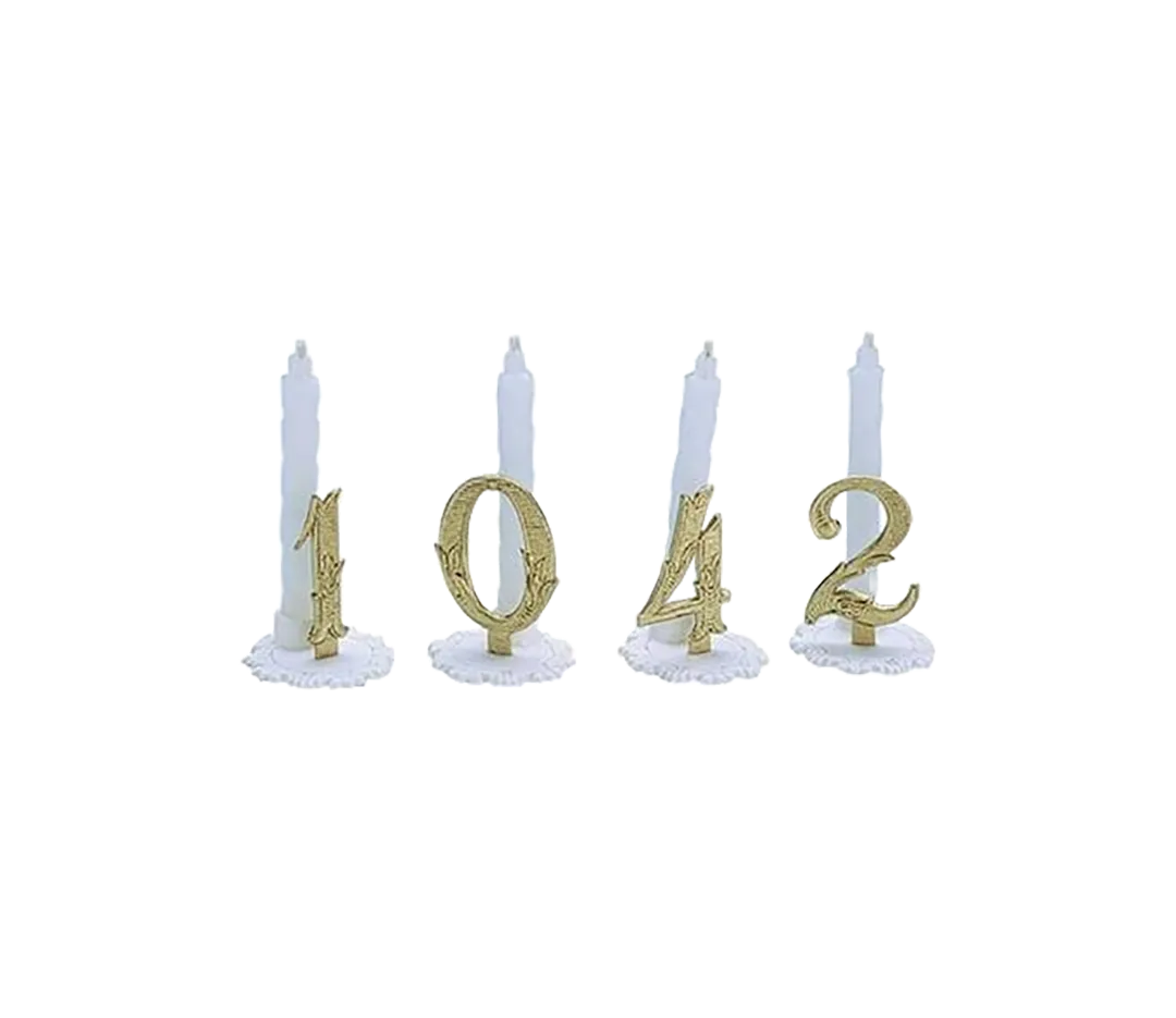 Bougies chiffres or - n°9 