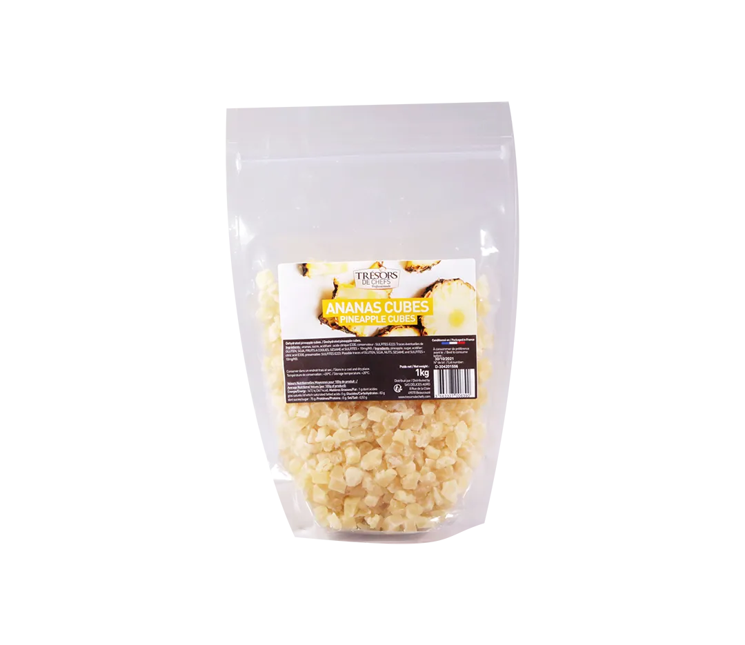 Ananas séchés en cube - 1Kg