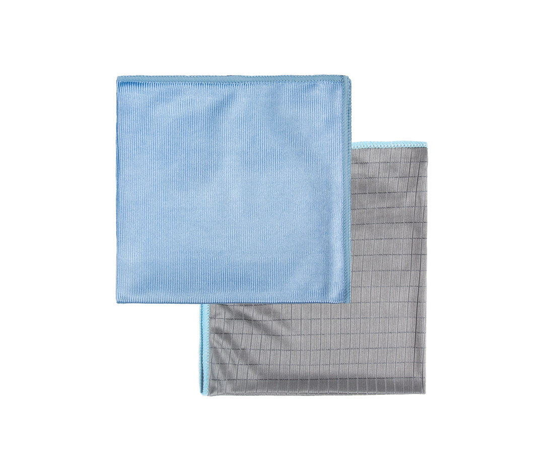 Lavette microfibre vitres bleue x5