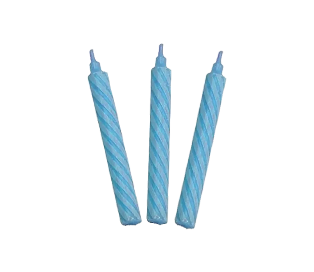 Bougies 1an bicolores bleues