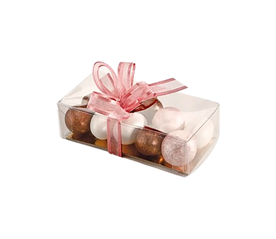 BTE PVC 2MACARONS FOND OR 8.7X4.2H2.6CM.