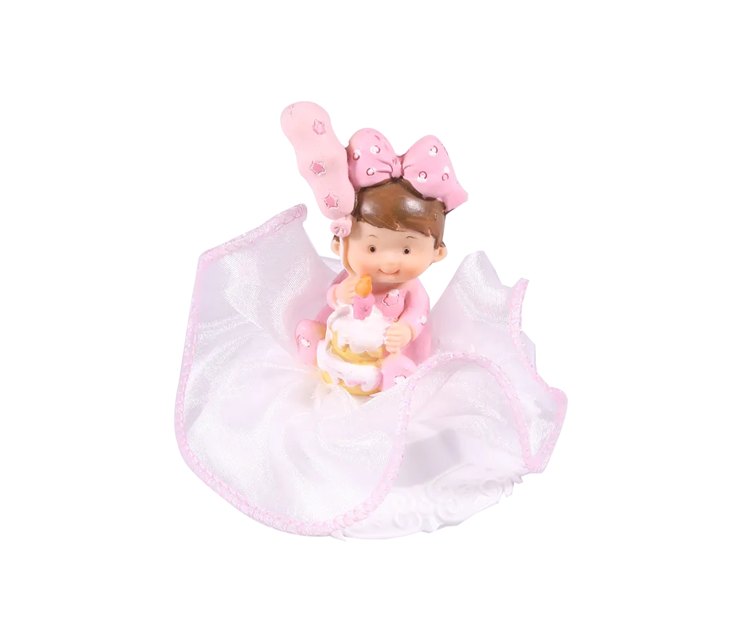 Sujet fille en fête avec tulle