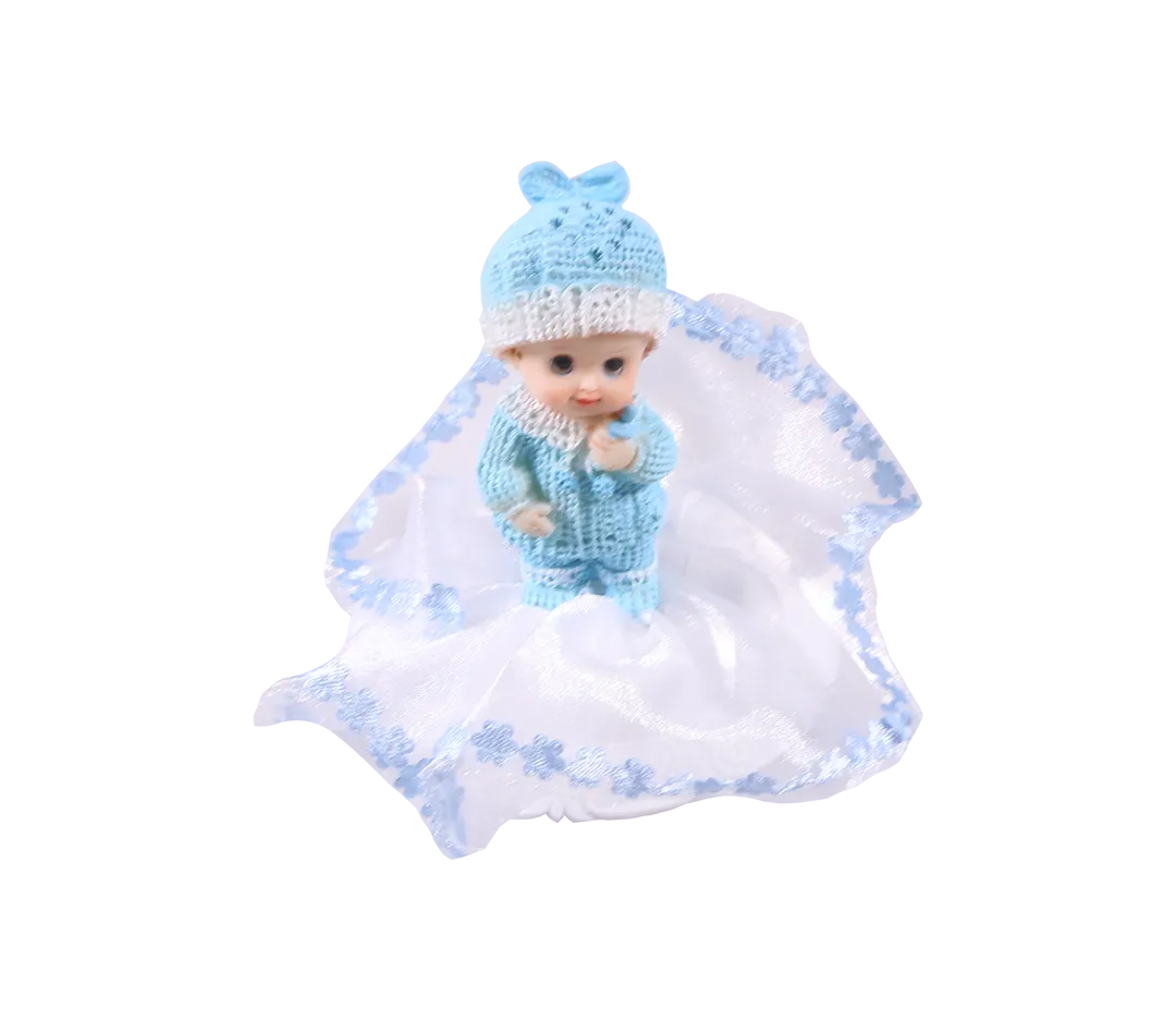 Garçon en résine bleu avec tulle