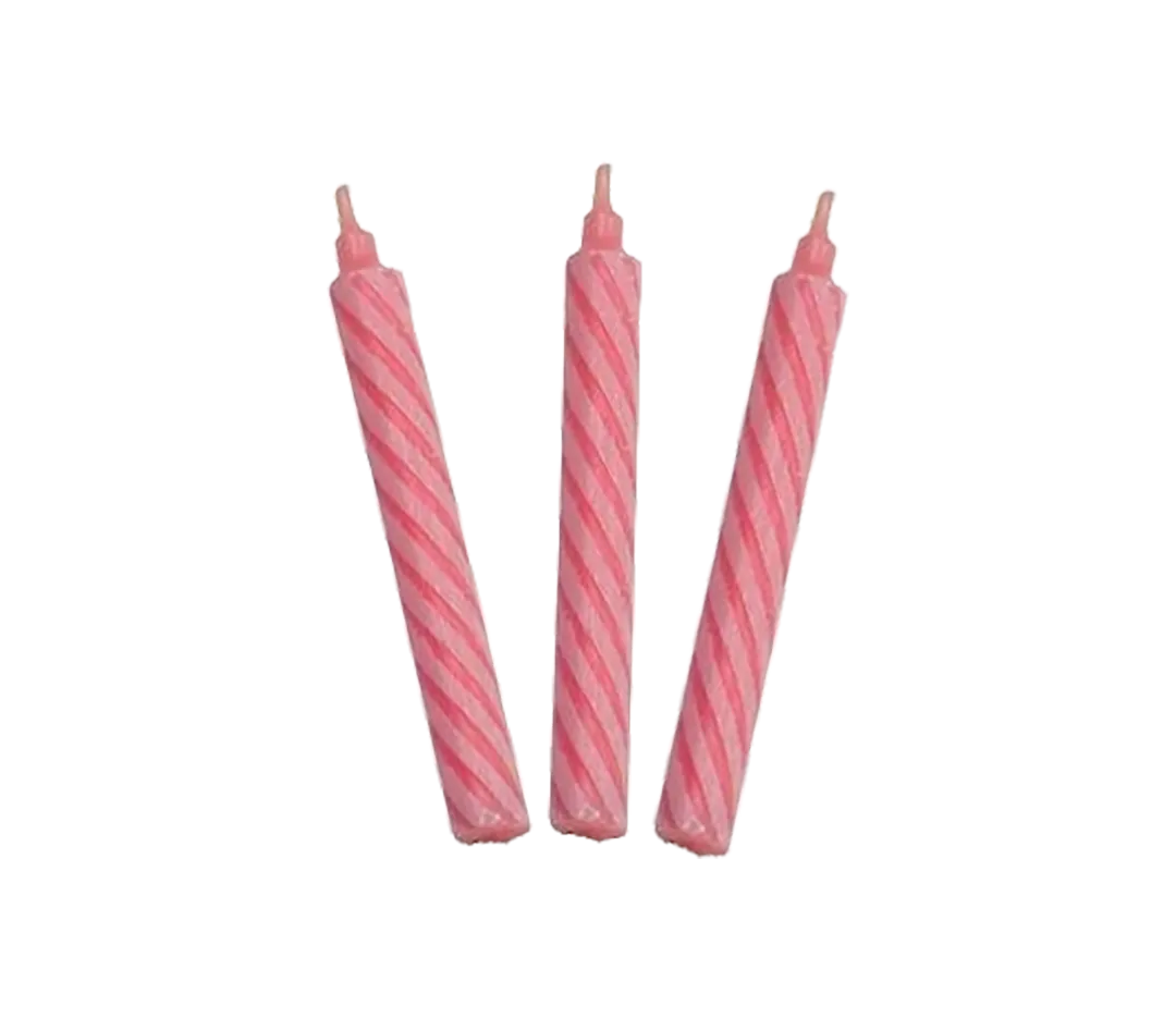 Bougies 1an bicolores roses