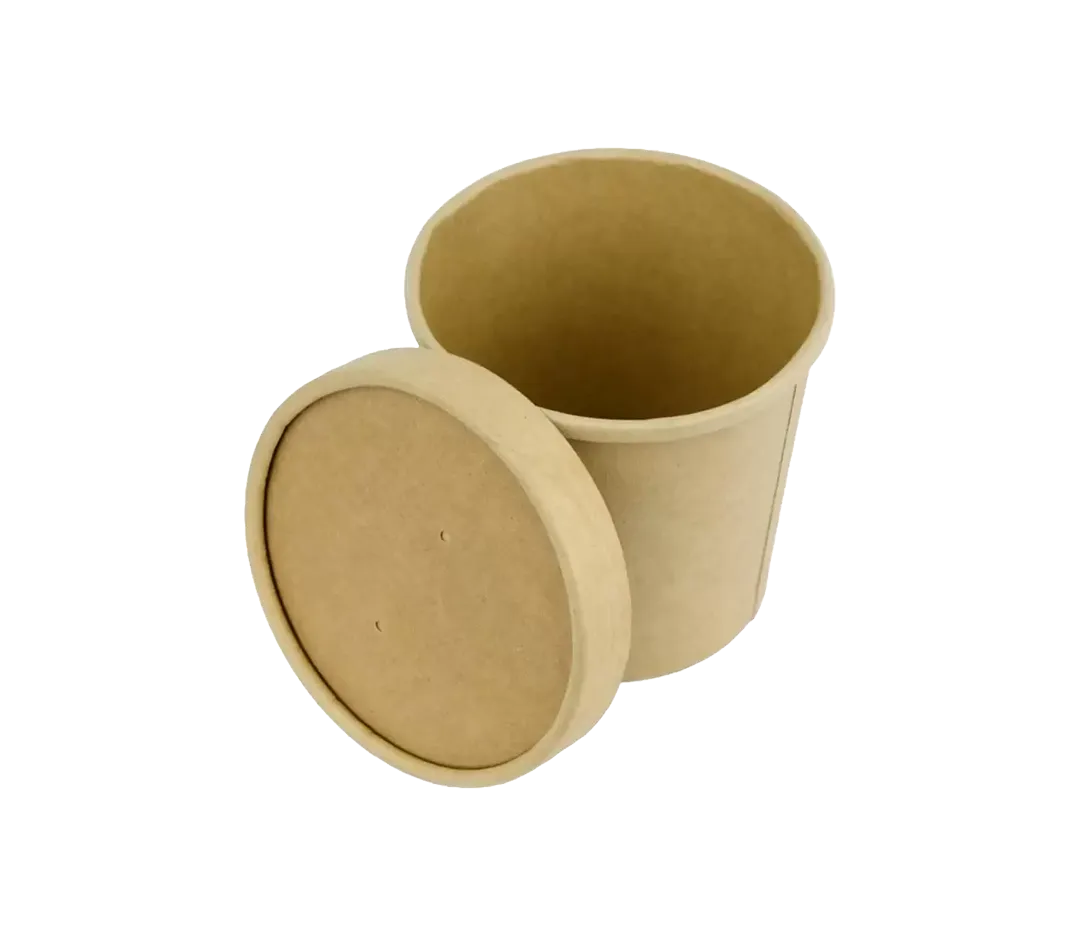 Couvercle en kraft pour pot à soupe x 50