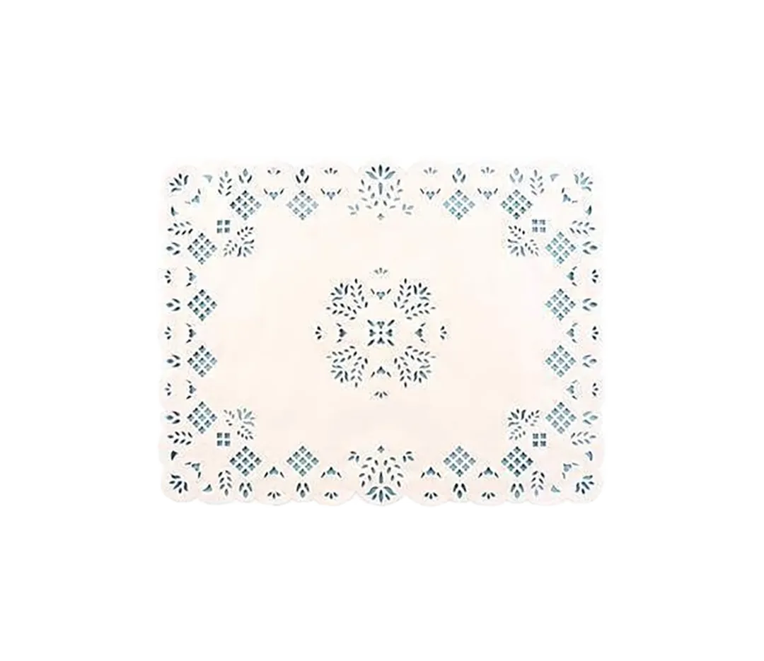 Dentelle rectangle blanc. - x250