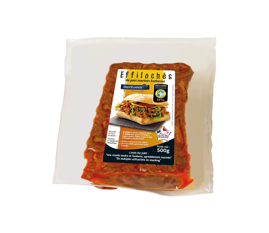 Effiloché de porc mariné - 500g
