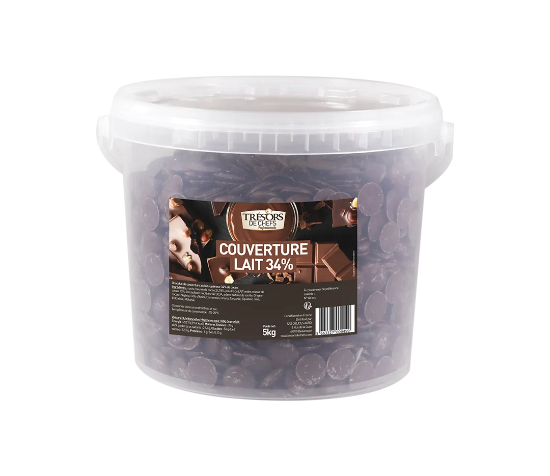 Chocolat au lait 34% de cacao - 5kg