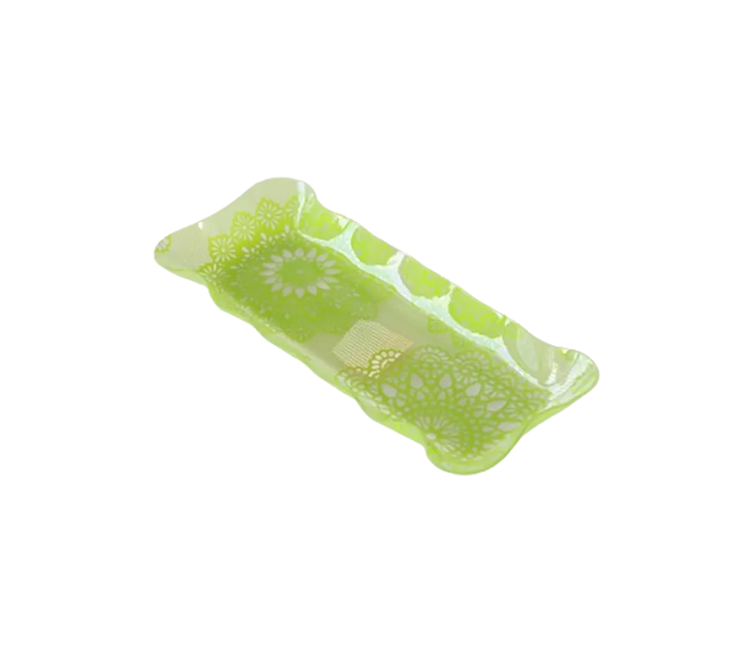 Plateau rectangle PVC vert