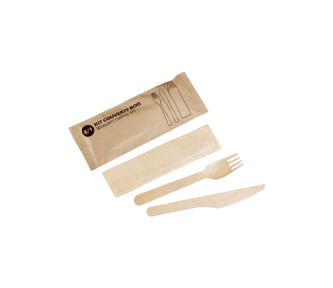 KIT COUVERT 3/1 BOIS C+ F+SERV/100 CPR
