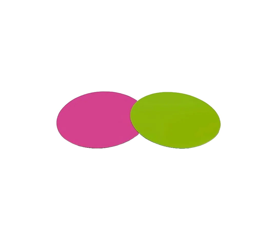 Rond uni anis/fuchsia - x100