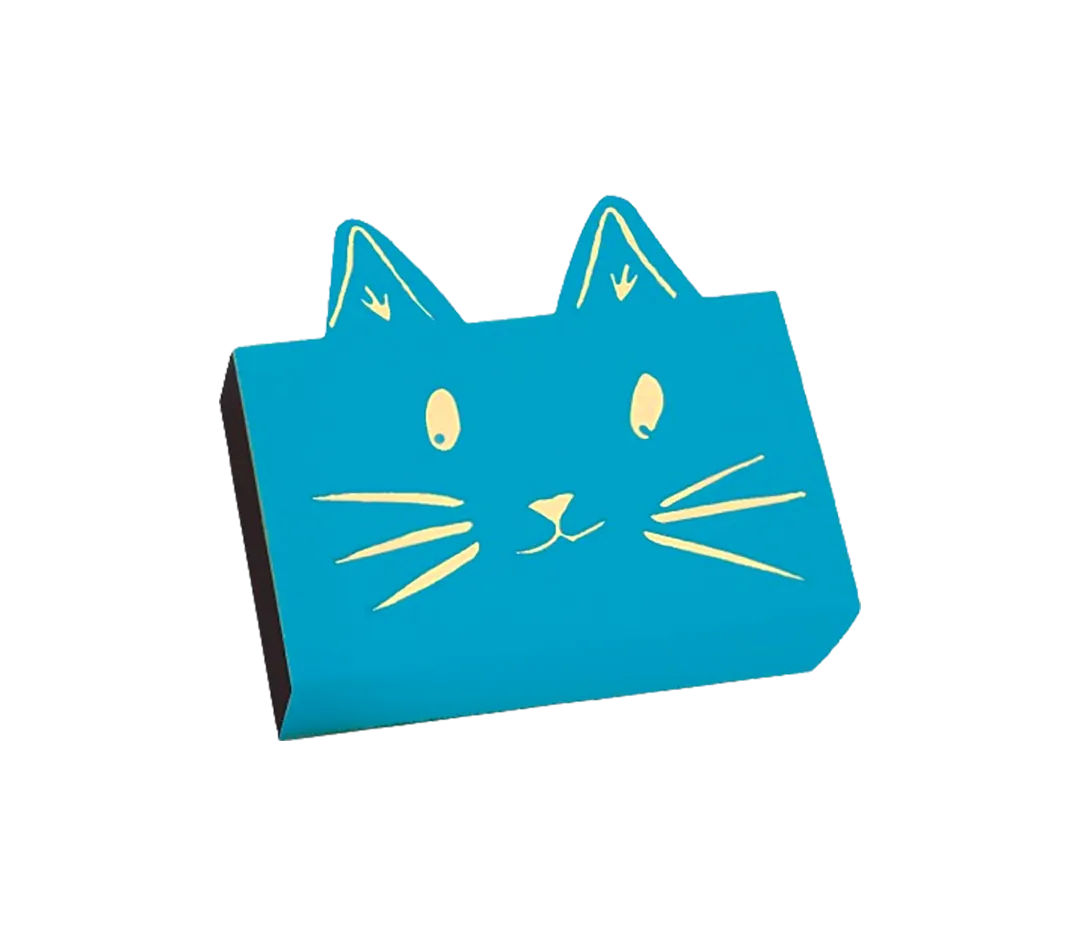 BTE CHAT TURQUOISE  BLANC  PIECE.