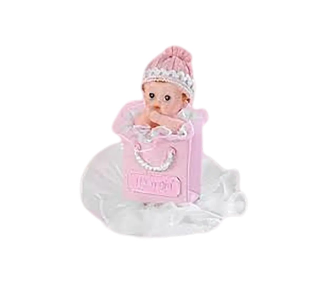 Sujet rose bébé dans sac à main