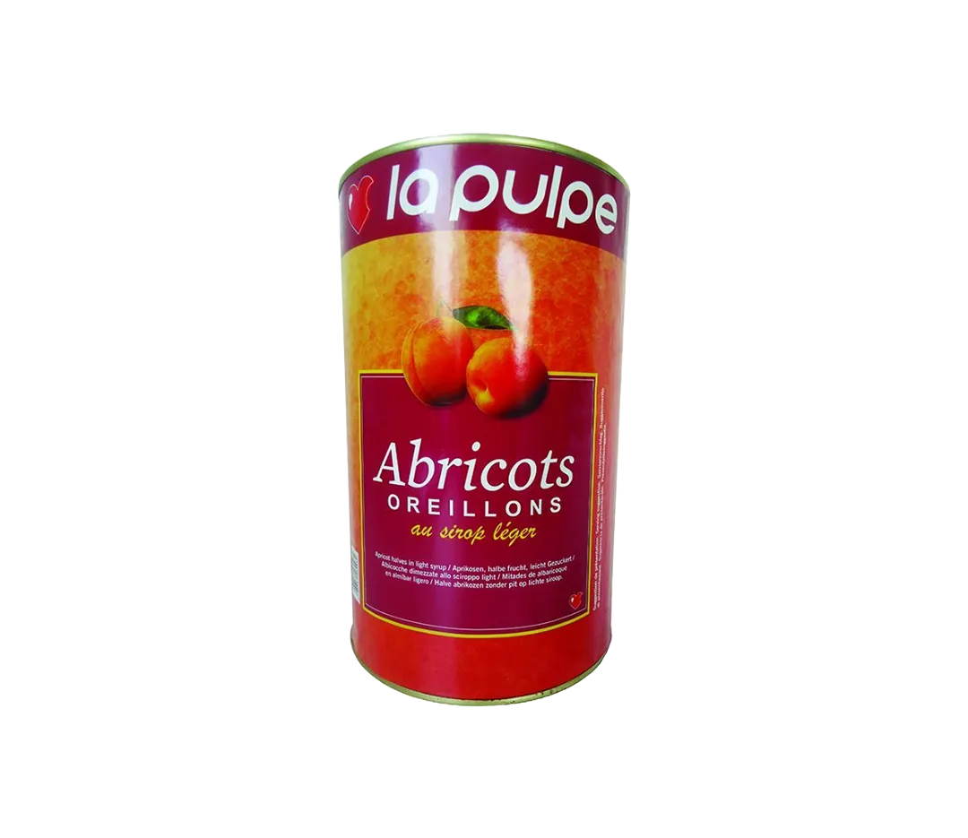 Abricots pelés  au sirop boite 5/1