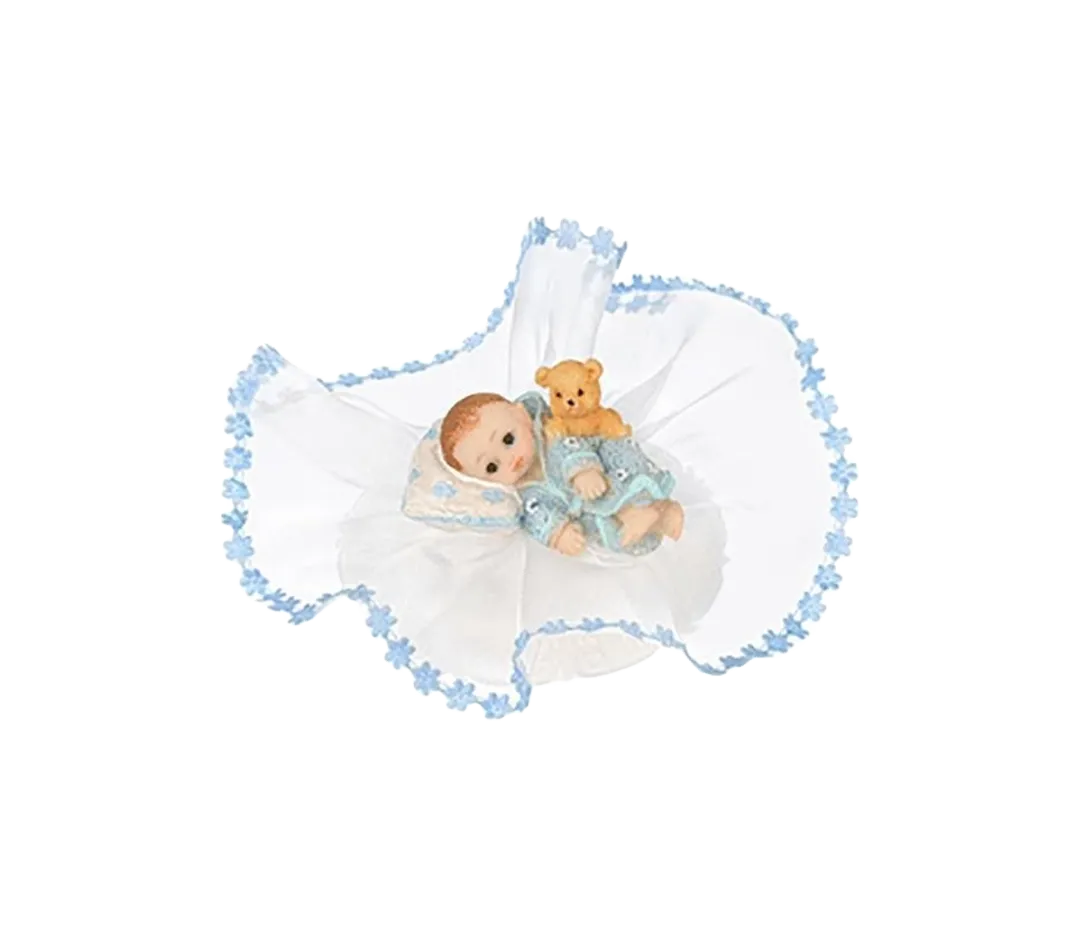 Sujet baptême bébé bleu