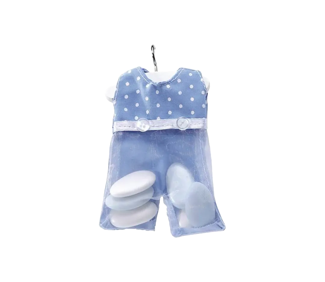 Salopette voile bleu ciel + pois