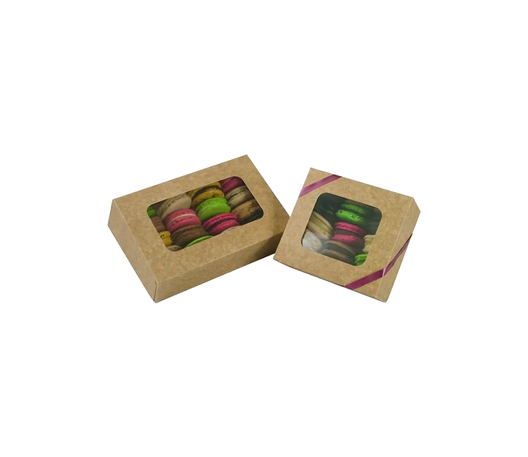 Boîte macarons kraft - x50