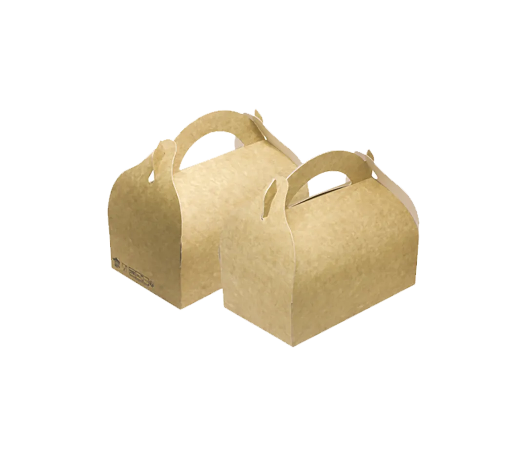 Boîtes Poignées Kraft Brun - 50pcs