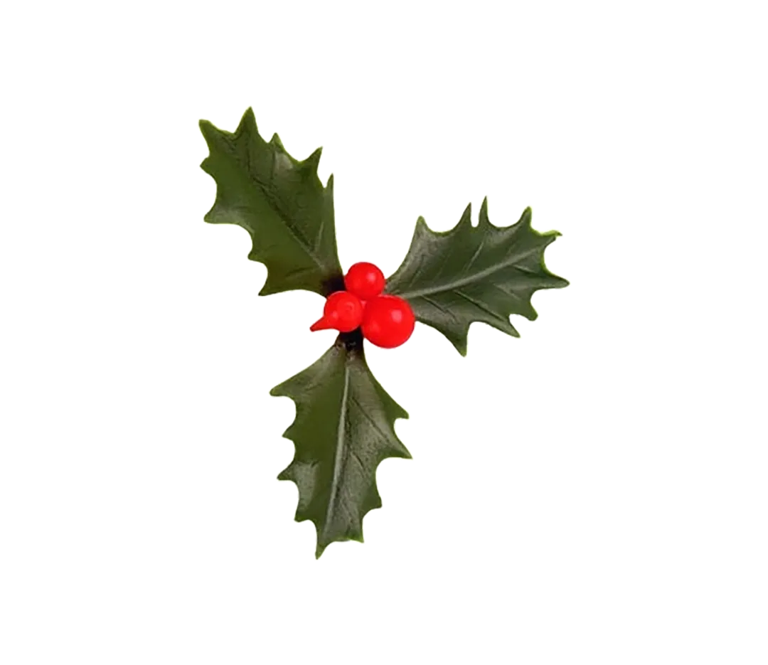 Feuille de houx triple vert