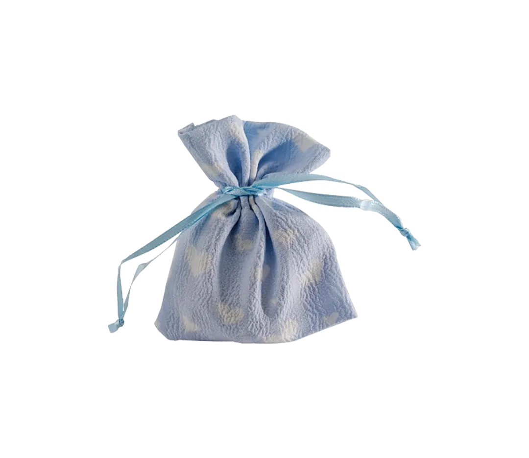 POCHON BLEU COEURS BLCS 8H10CM