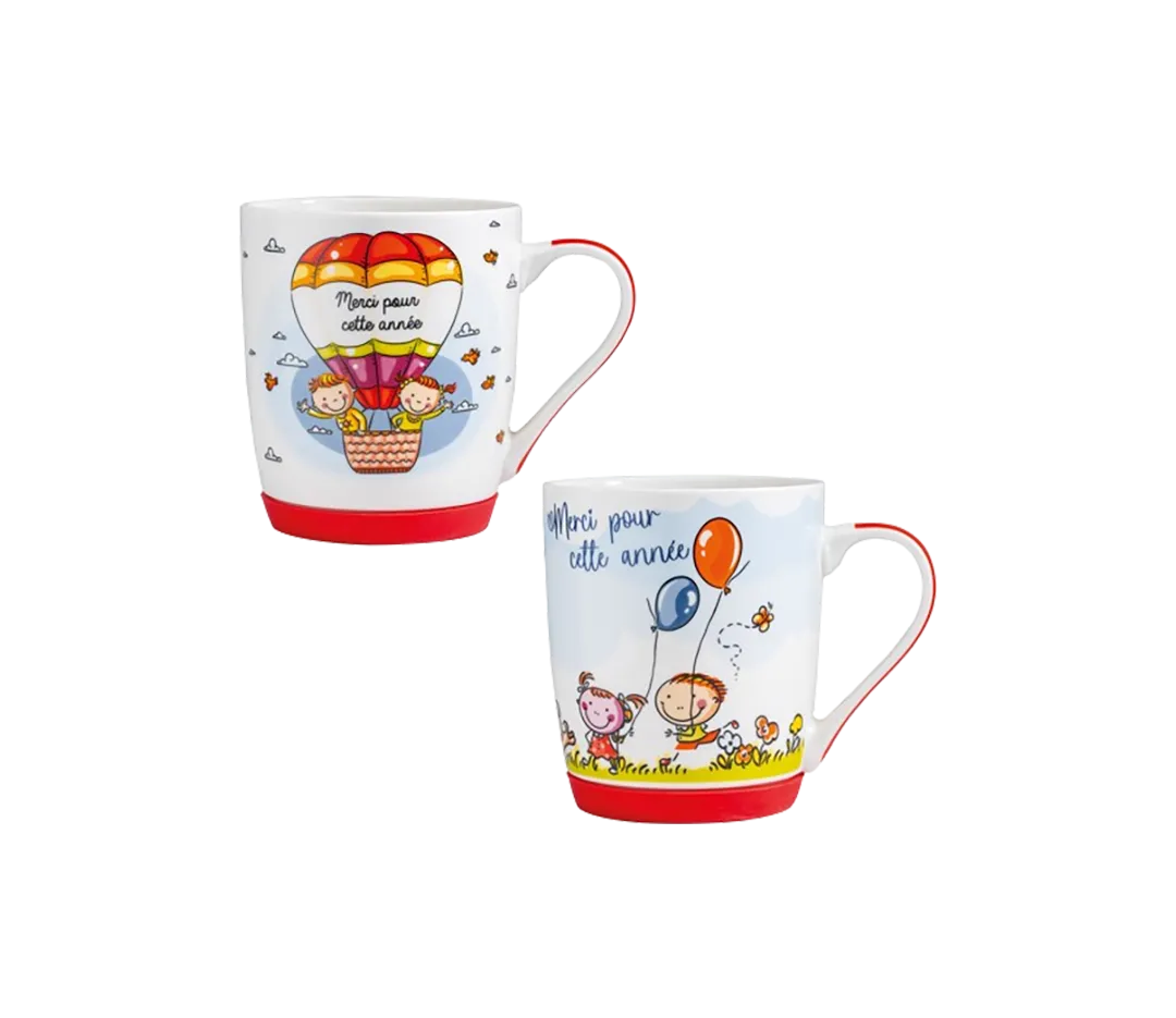 MUG BASE SILICONE ENFANT MERCI D8.5H10CM
