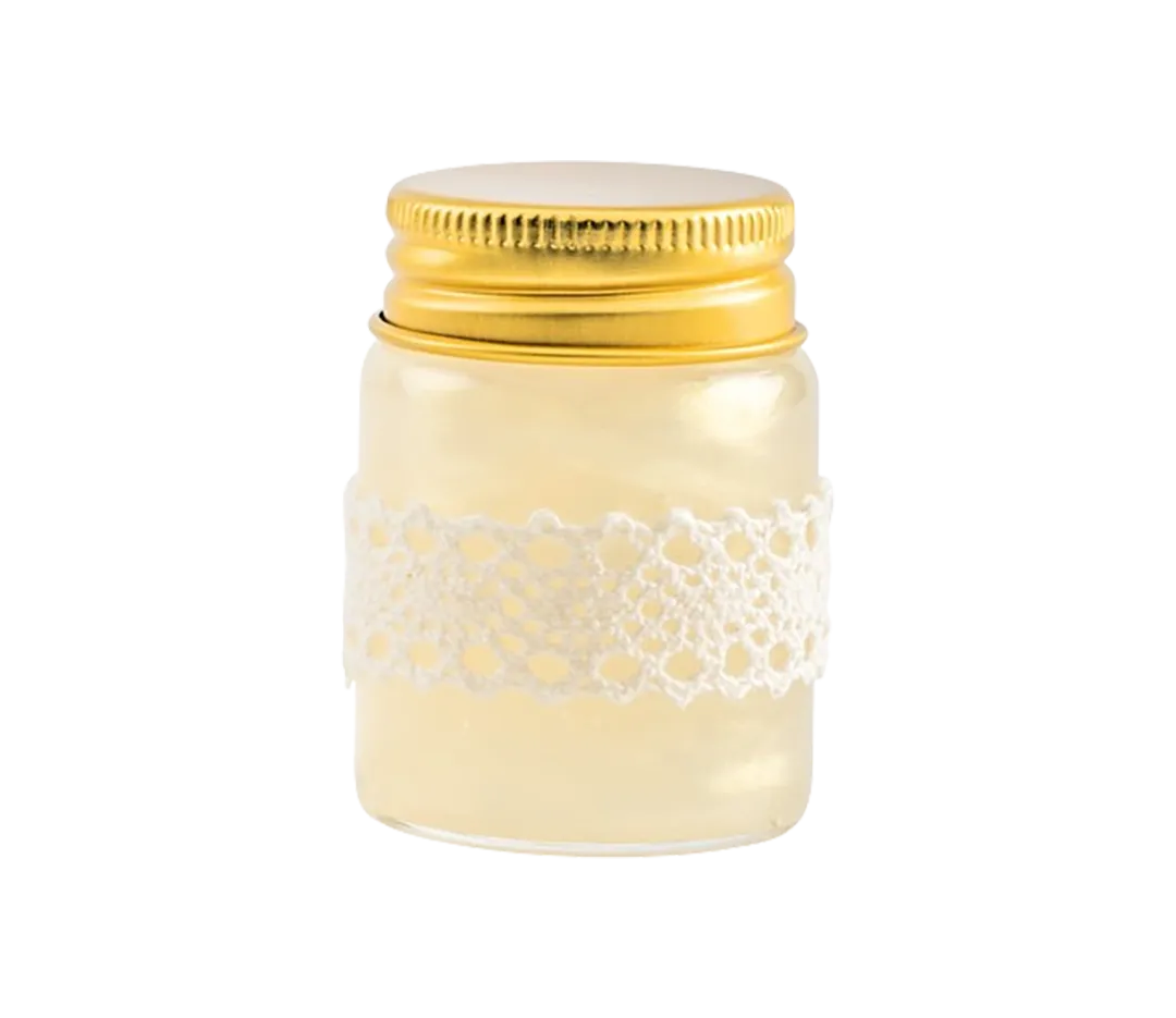 POT EN VERRE 30ML COUV OR D3.7H5CM