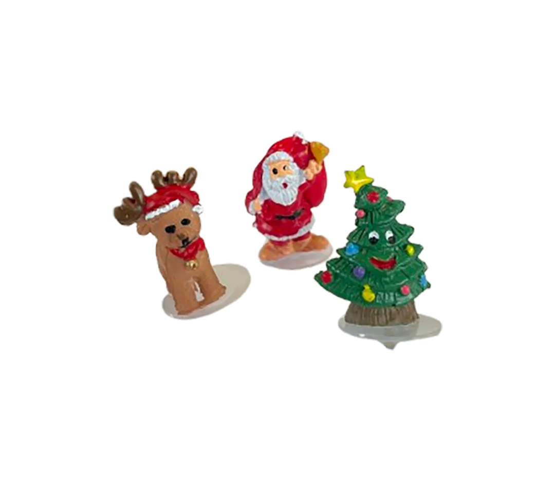 Sujet père noël et cerf - boite de 48