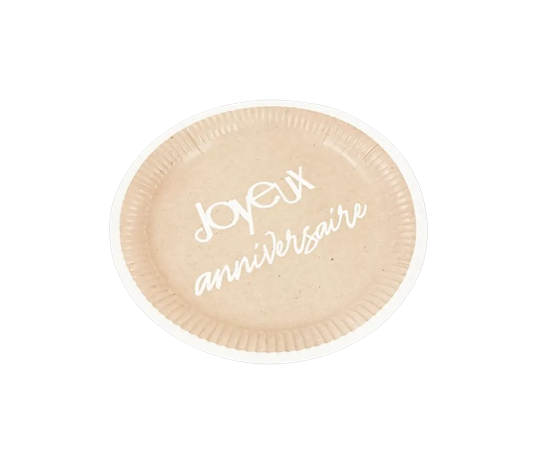 ASSIETTE KRAFT J.ANNIVERSAIRE  X6
