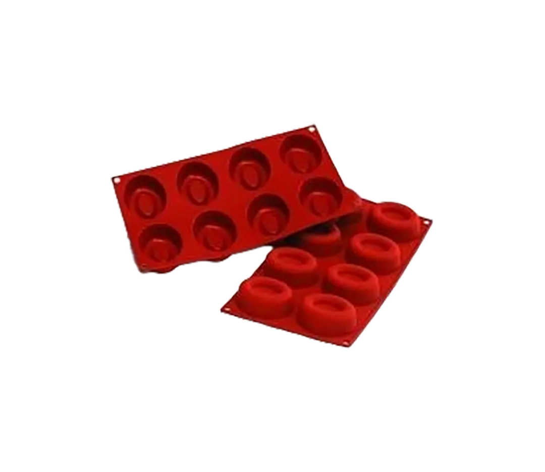 Moules silicone 8 savarins ovales.