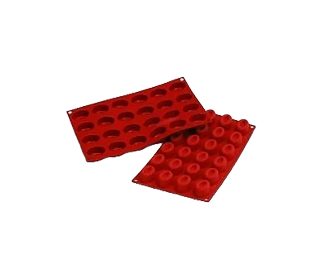 Moules silicone 24 savarins ovales.