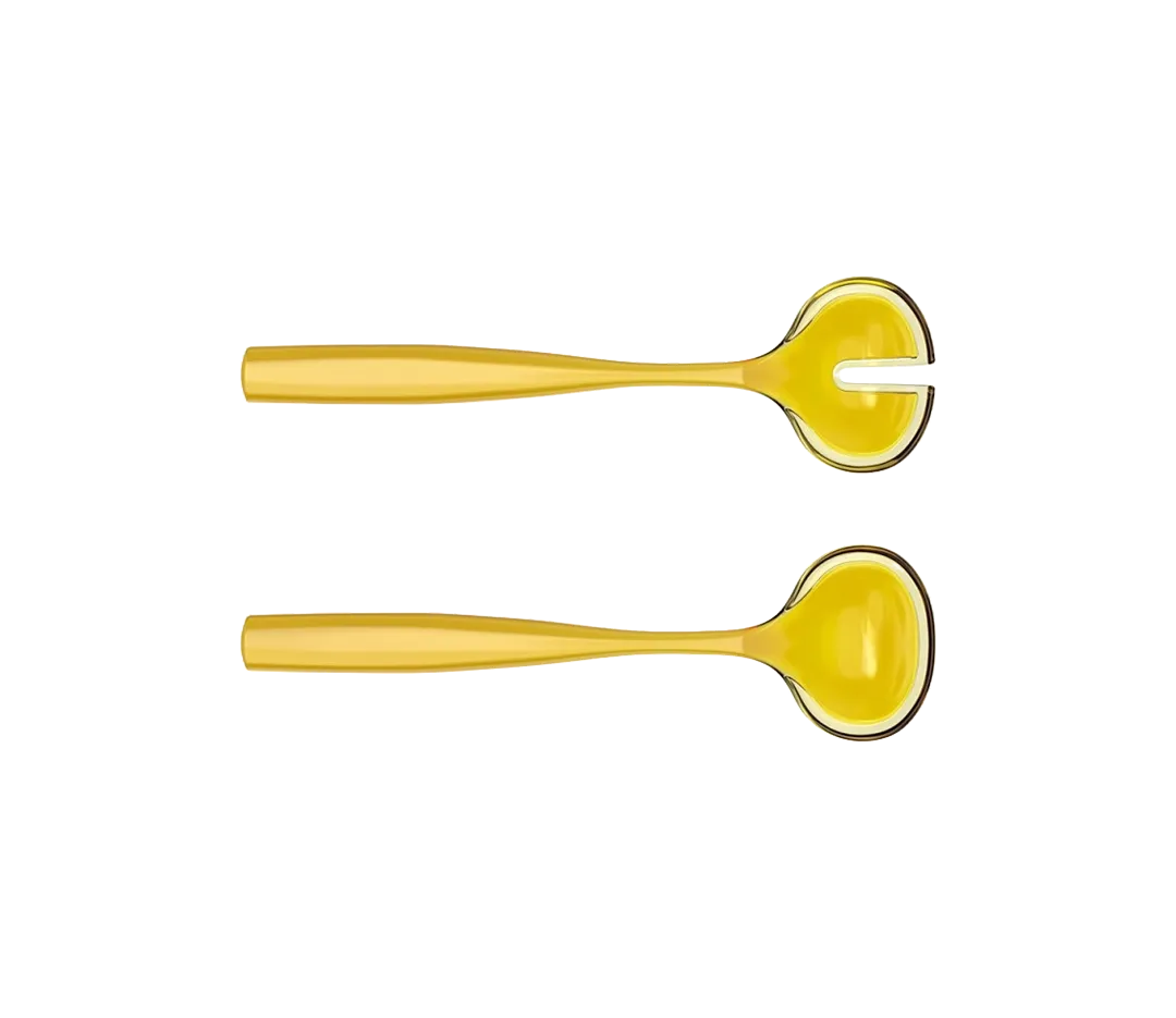 Couverts à salade jaune