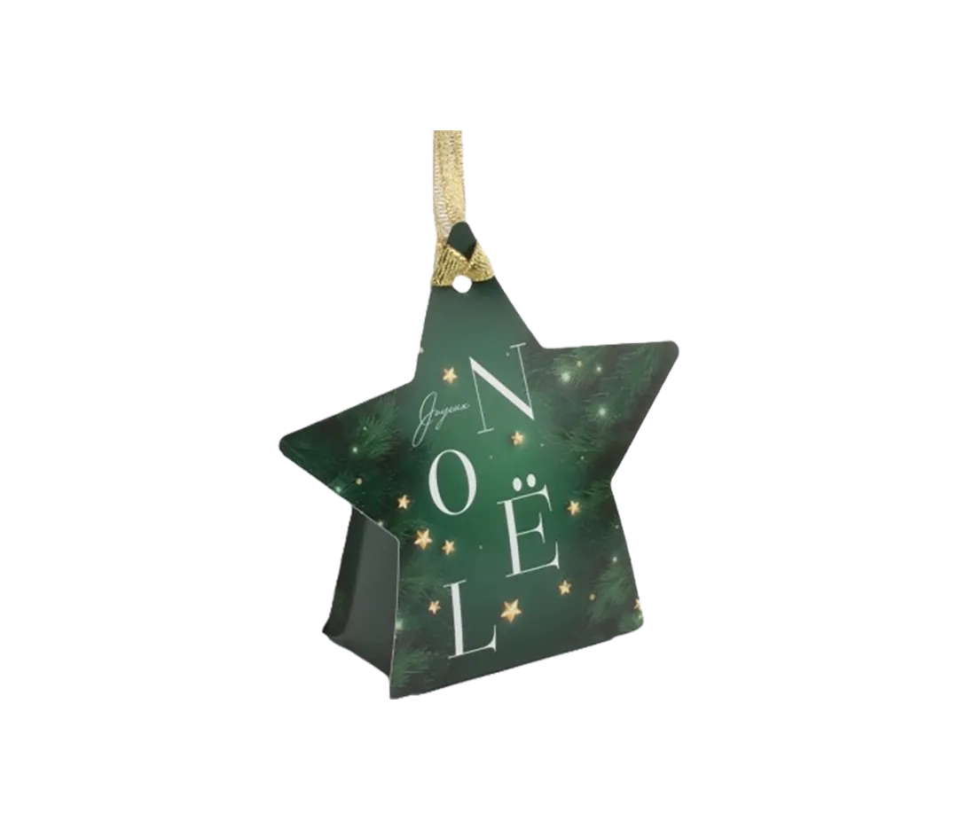 Ballotin étoile joyeux noël vert