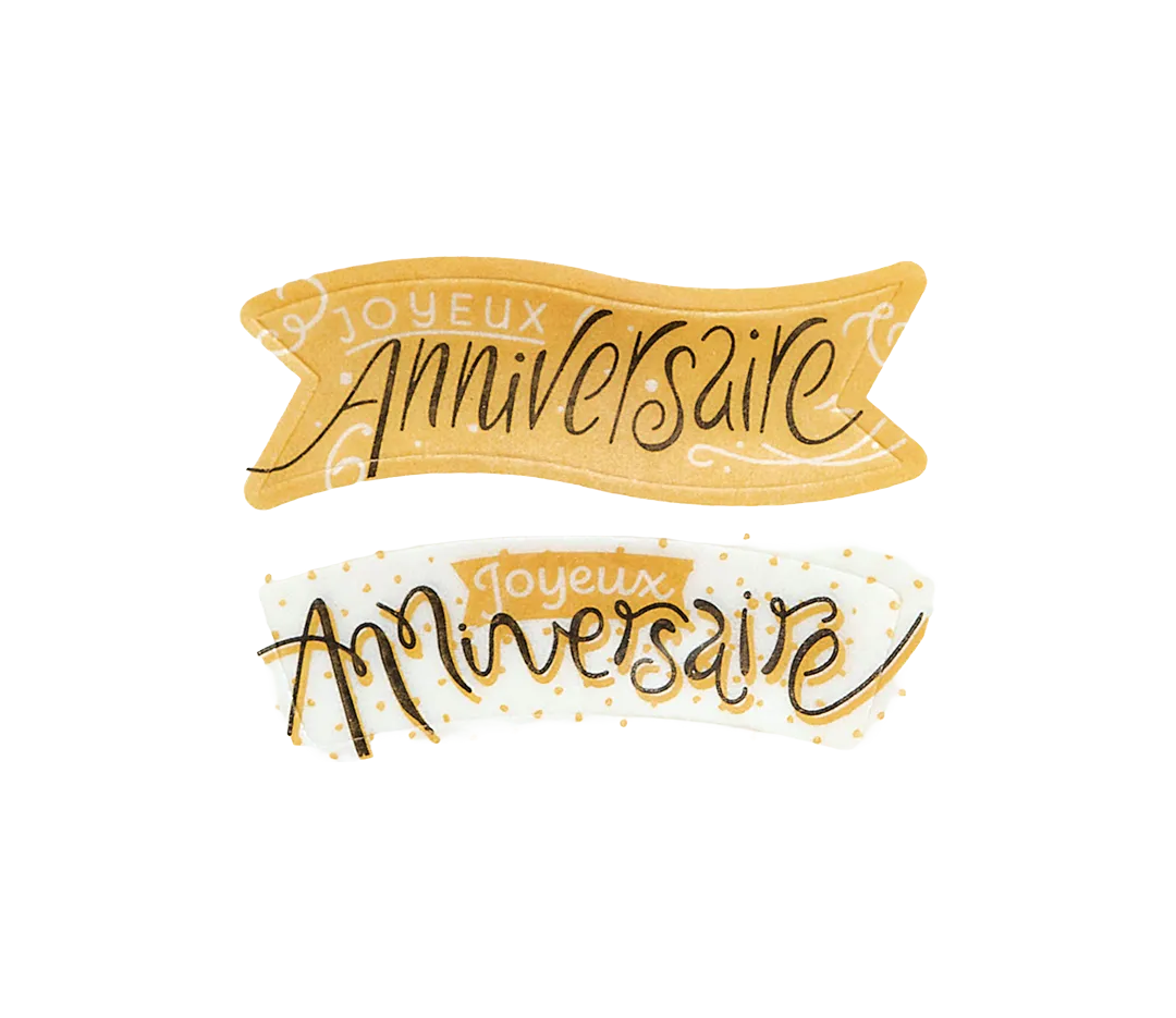 6 Banderoles Joyeux anniversaire